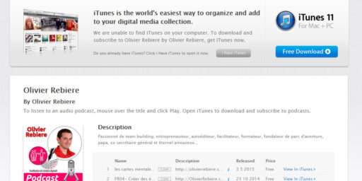 mon podcast est sur Apple iTunes!